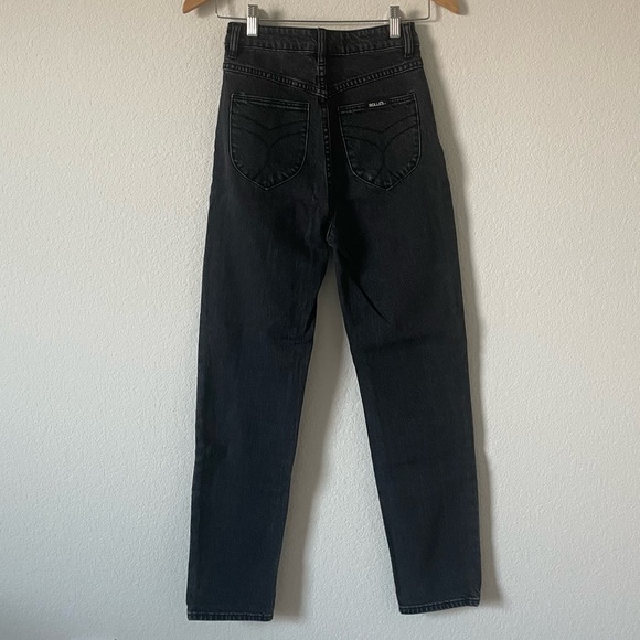 Rollas high rise straight jeans in black - Picture 6 of 8